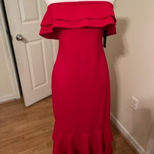 Lulus XL midi ruffle dress NWT